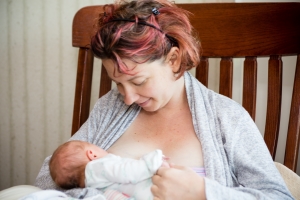 woman breast feeding